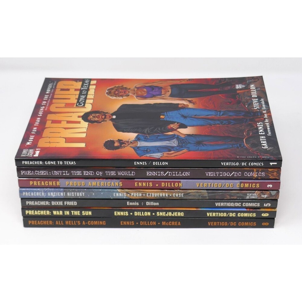 Vertigo Comics DC Preacher Series #1-6 & 8 TPB Novel by Garth Ennis Steve Dillon